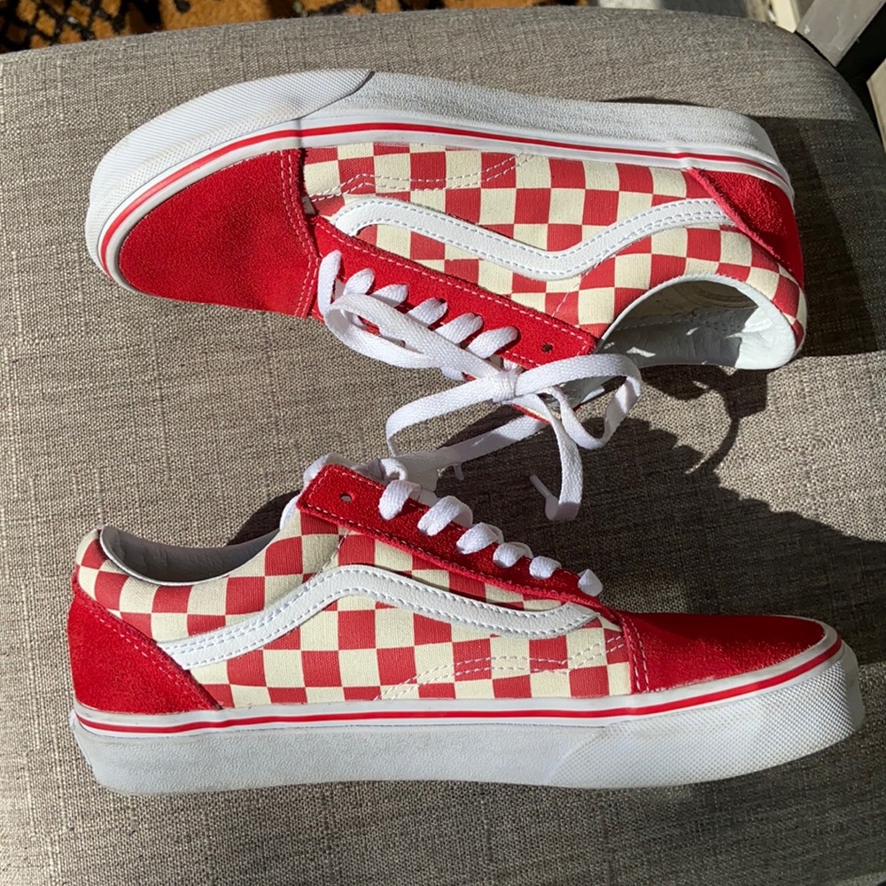 Vans Red Checkerboard Old Skool Sneakers